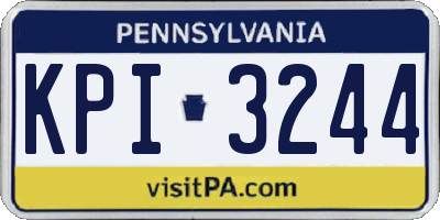 PA license plate KPI3244