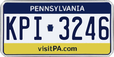 PA license plate KPI3246
