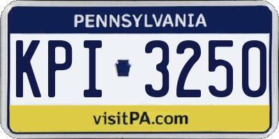 PA license plate KPI3250