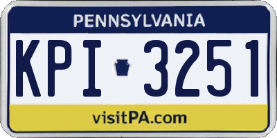 PA license plate KPI3251