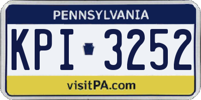 PA license plate KPI3252