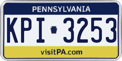 PA license plate KPI3253