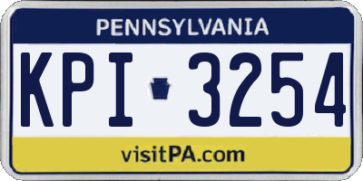 PA license plate KPI3254