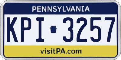 PA license plate KPI3257