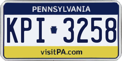 PA license plate KPI3258