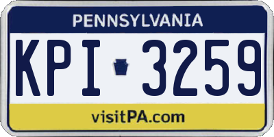 PA license plate KPI3259