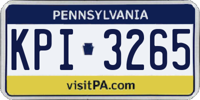 PA license plate KPI3265