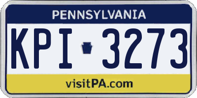 PA license plate KPI3273