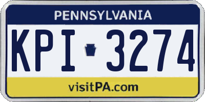 PA license plate KPI3274