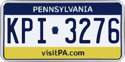 PA license plate KPI3276