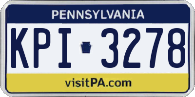 PA license plate KPI3278