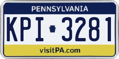 PA license plate KPI3281