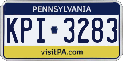 PA license plate KPI3283