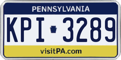 PA license plate KPI3289