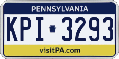 PA license plate KPI3293
