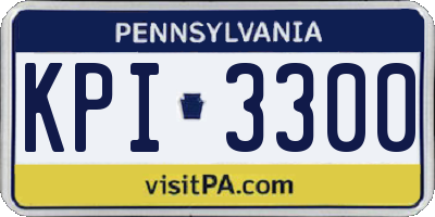 PA license plate KPI3300
