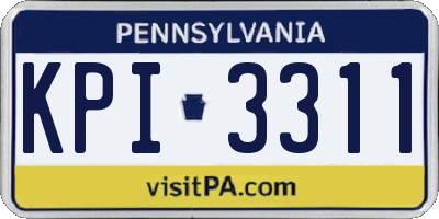 PA license plate KPI3311