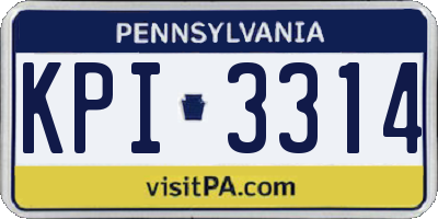 PA license plate KPI3314