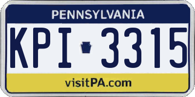 PA license plate KPI3315