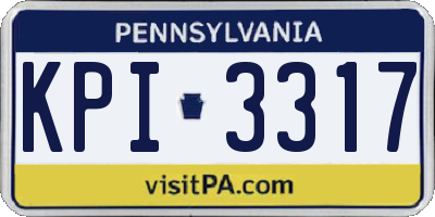 PA license plate KPI3317