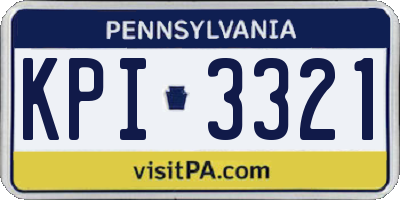 PA license plate KPI3321