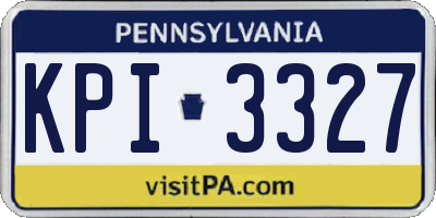 PA license plate KPI3327