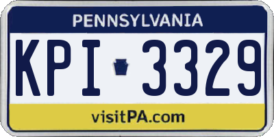 PA license plate KPI3329