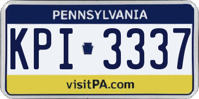 PA license plate KPI3337