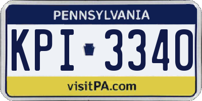 PA license plate KPI3340