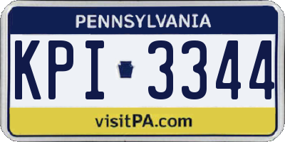 PA license plate KPI3344