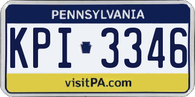 PA license plate KPI3346