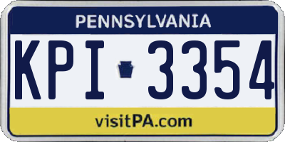 PA license plate KPI3354