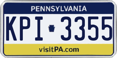 PA license plate KPI3355