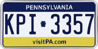 PA license plate KPI3357