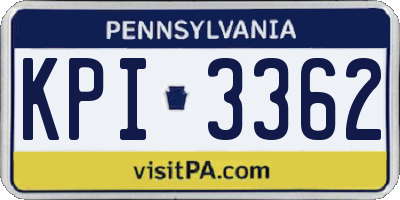 PA license plate KPI3362