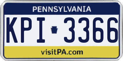 PA license plate KPI3366