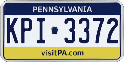 PA license plate KPI3372