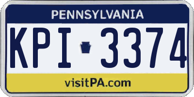 PA license plate KPI3374