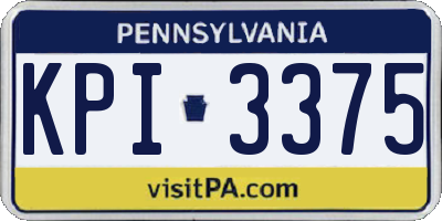 PA license plate KPI3375