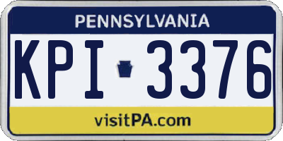 PA license plate KPI3376