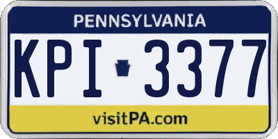 PA license plate KPI3377