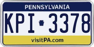 PA license plate KPI3378