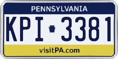 PA license plate KPI3381