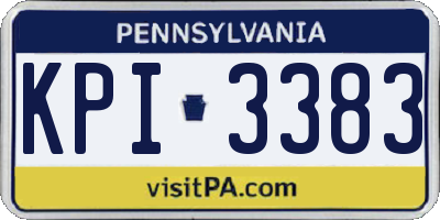 PA license plate KPI3383