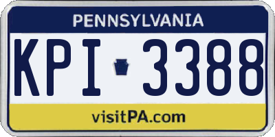 PA license plate KPI3388