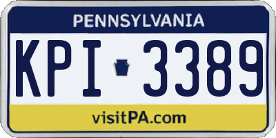 PA license plate KPI3389