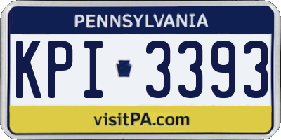 PA license plate KPI3393