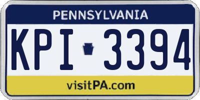 PA license plate KPI3394