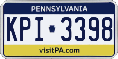 PA license plate KPI3398