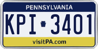 PA license plate KPI3401